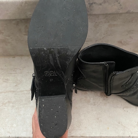 Zara black studded ankle booties - Picture 4 of 6